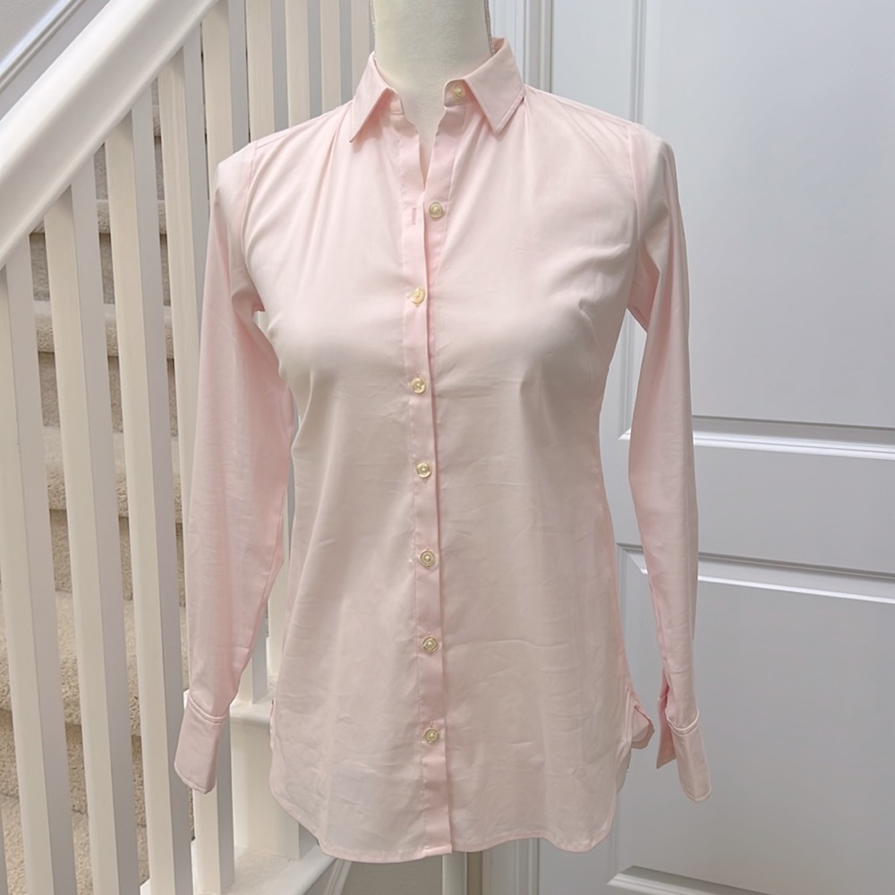 🆕 Ann Taylor pale pink button down shirt NWPT